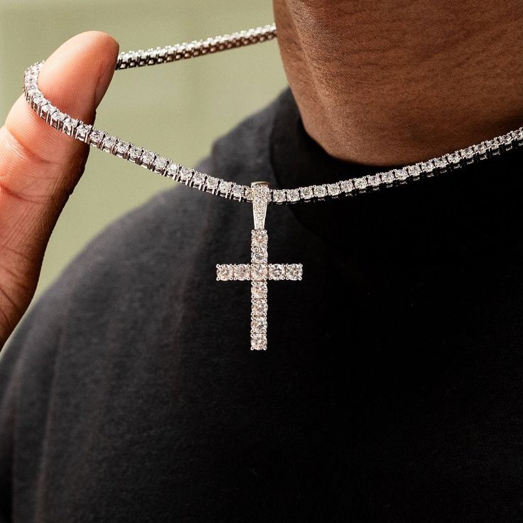 ICED OUT CROSS TENNIS CHAIN
