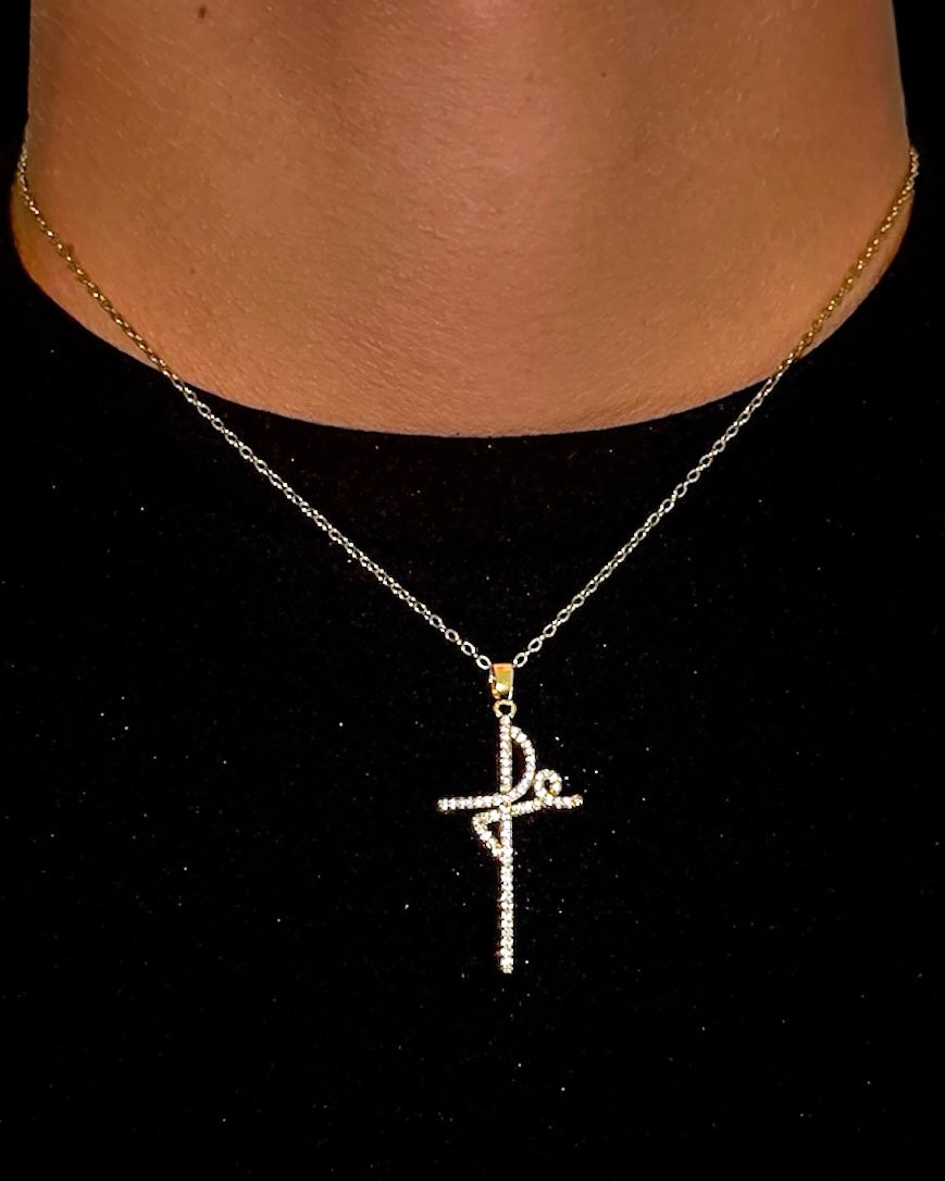 GOLDEN GUARDIAN CROSS NECKLACE