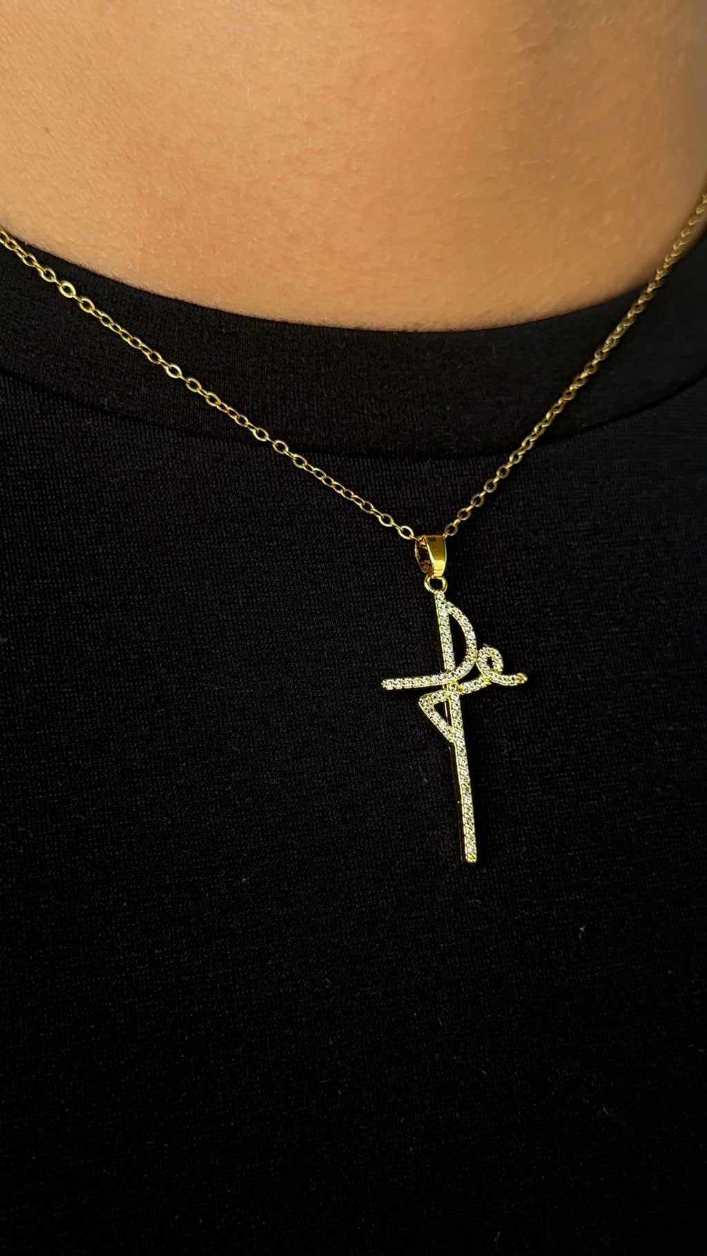 GOLDEN GUARDIAN CROSS NECKLACE