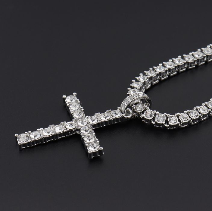 ICED OUT CROSS TENNIS CHAIN